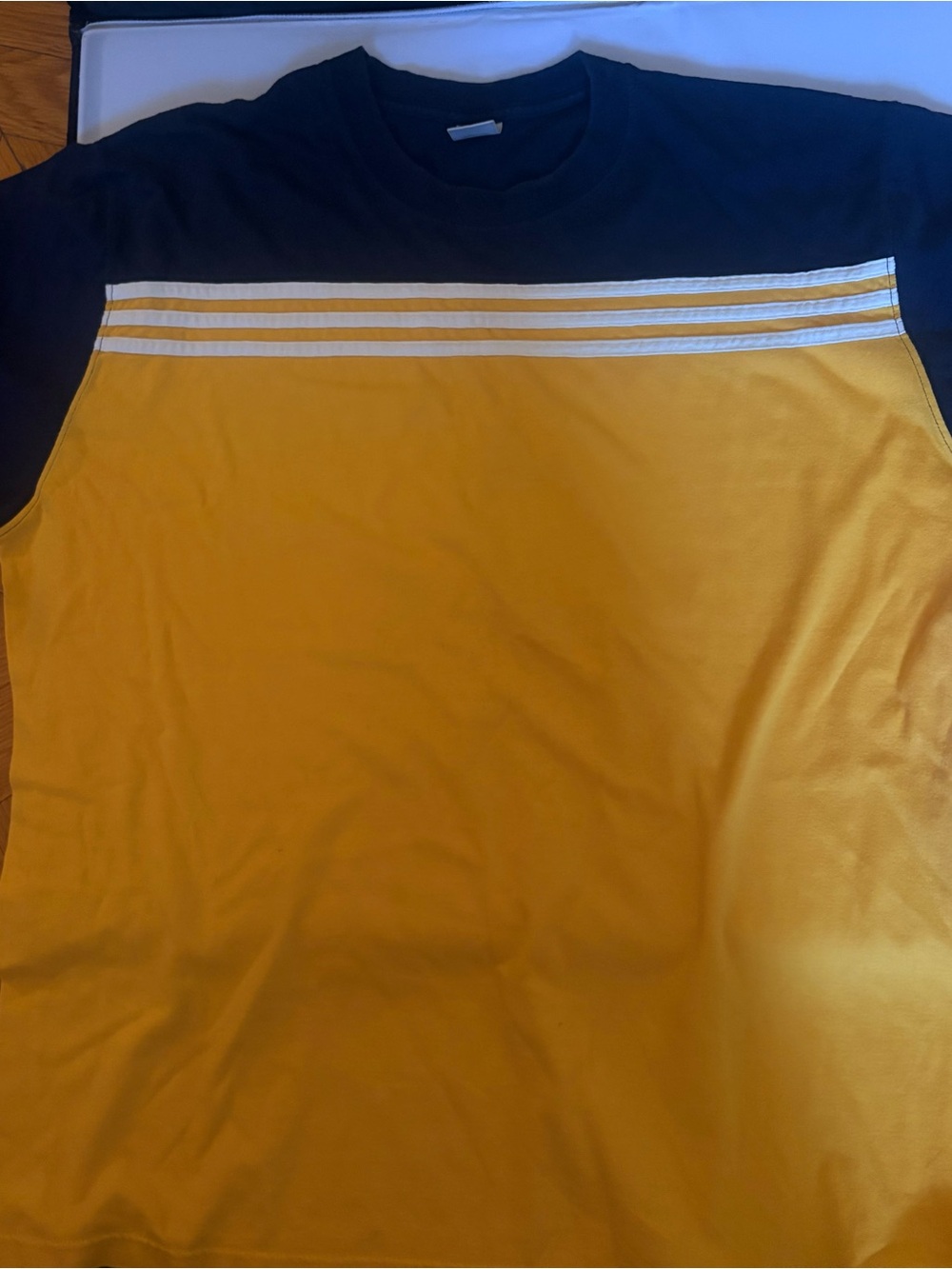adidas Navy and White Logo Tag Tee